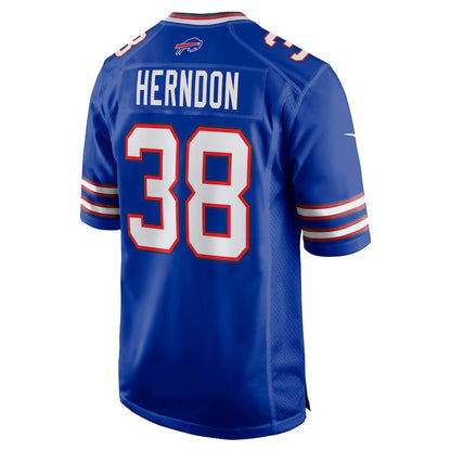 B.Bills #38 Tre Herndon Royal Team Game Football Stitched American Jerseys