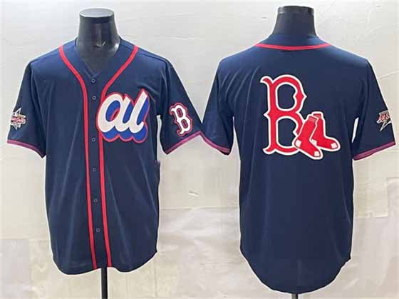 Boston Red Sox American League Team Big Logo Navy 2025 All-Star Edition Limited Stitched Baseball Jersey