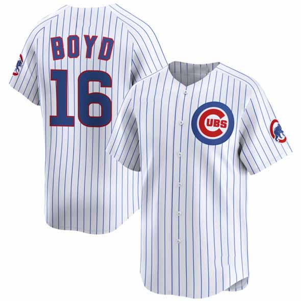 Chicago Cubs #16 Matthew Boyd White Home Limited Stitched Baseball Jersey
