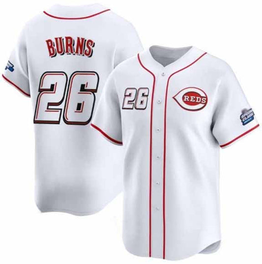 Cincinnati Reds #26 Chase Burns White 2025 Speedway Classic Home Limited Stitched Baseball Jersey