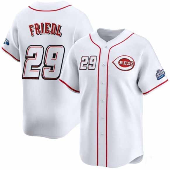 Cincinnati Reds #29 TJ Friedl White 2025 Speedway Classic Home Limited Stitched Baseball Jersey