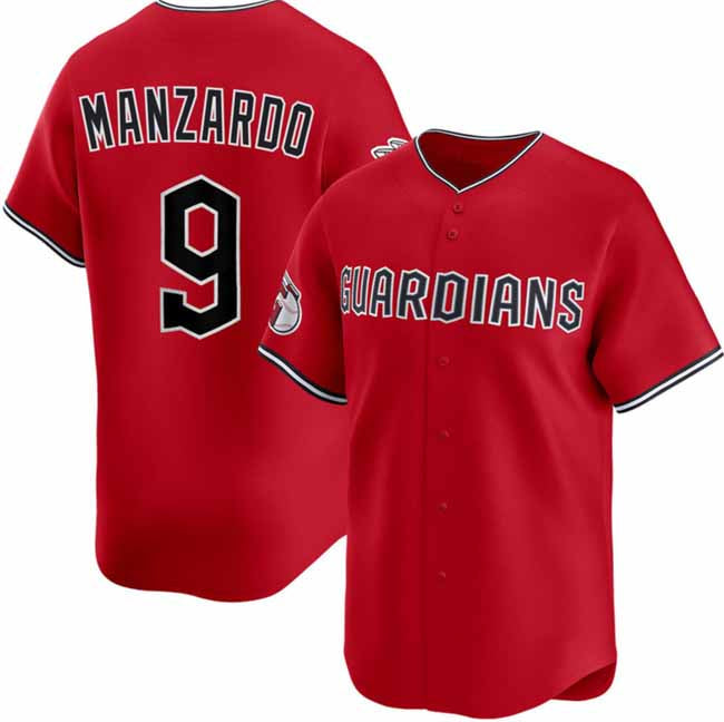 Cleveland Guardians #9 Kyle Manzardo Red Alternate Limited Stitched Baseball Jersey