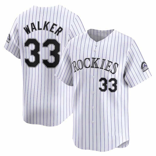 Colorado Rockies #33 Larry Walker White Home Limited Stitched Baseball Jersey