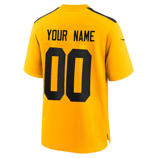 Custom P.Steelers Gold Alternate 1933 Throwback Game Stitched American Football Jerseys