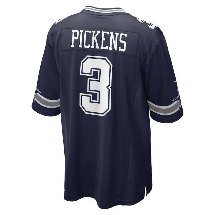 D.Cowboys #3 George Pickens Navy Game American Football Jersey