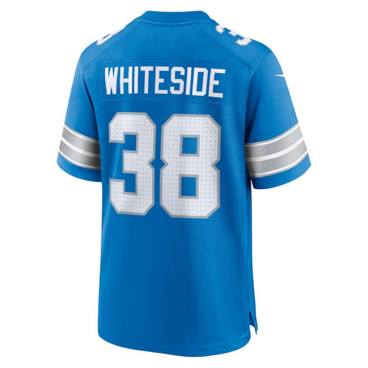 D.Lions #38 Whiteside Blue Team Game American Football Jersey