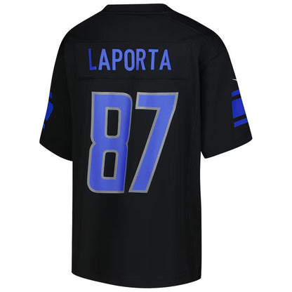 D.Lions #87 Sam LaPorta Black Game American Football Jersey
