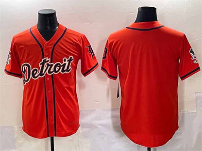 Detroit Tigers Blank Orange With Patch Vapor Premier Limited Stitched Baseball Jersey