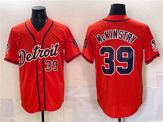Detroit Tigers #39 Zach McKinstry Orange With Patch Vapor Premier Limited Stitched Baseball Jersey