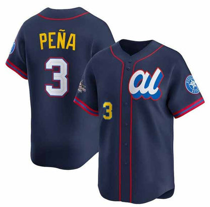 Houston Astros #3 Jeremy Pe?a American League Navy 2025 All-Star Edition Limited Stitched Baseball Jersey
