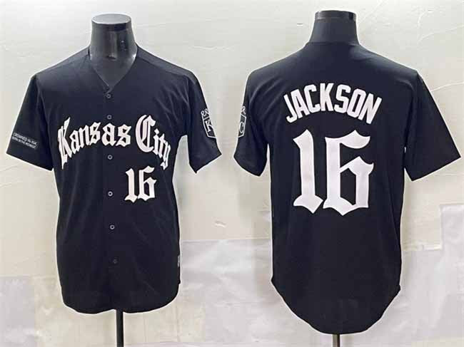 Kansas City Royals #16 Bo Jackson Black 'Gothic Crown Edition' Vapor Premier Limited Stitched Baseball Jersey