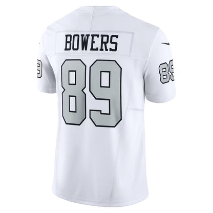 LV.Raiders #89 Brock Bowers White Alternate Vapor F.U.S.E. Limited American Football Jerseys