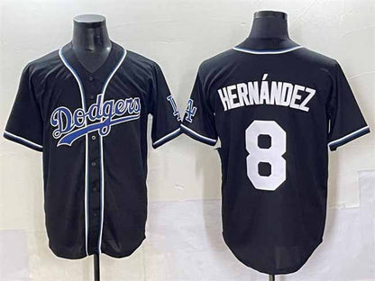 Los Angeles Dodgers #8 Enrique Hern¨¢ndez Black Fashion Stitched Baseball Jersey