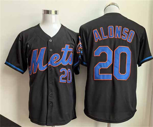 New York Mets #20 Pete Alonso Black 2025 Stitched Baseball Jersey