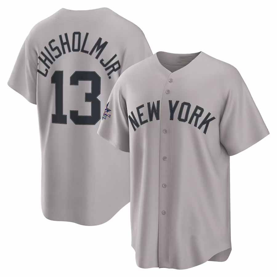 New York Yankees #13 Jazz Chisholm Jr. 2025 All-Star Game Road Replica Player Jersey - Gray Stitched Baseball Jerseys