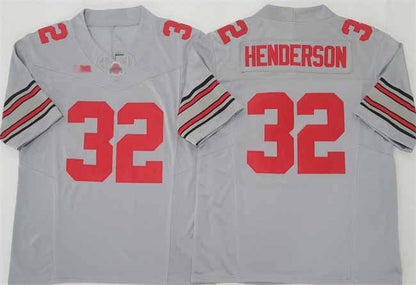 O.State Buckeyes #32 TreVeyon Henderson Gray 2025 F.U.S.E. Limited Stitched American College Jerseys