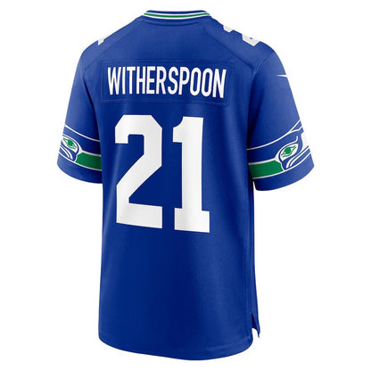 S.Seahawks #21 Devon Witherspoon Royal Alternate 2 50th Season Game American Football Jerseys