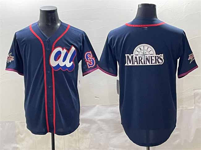 Seattle Mariners American League Team Big Logo Navy 2025 All-Star Edition Limited Stitched Baseball Jersey
