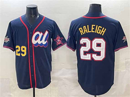 Seattle Mariners American League #29 Cal Raleigh Navy 2025 All-Star Edition V2 Limited Stitched Baseball Jersey