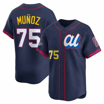 Seattle Mariners #75 Andr¨¦s Munoz American League Navy 2025 All-Star Edition Limited Stitched Baseball Jersey