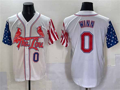 St. Louis Cardinals #0 Masyn Winn White Independence Day Vapor Premier Limited Stitched Baseball Jersey