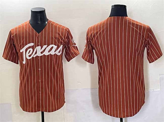 T.Longhorns Blank Orange Pinstripe Stitched American College Jerseys