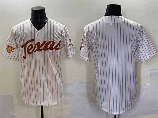 T.Longhorns Blank White Pinstripe 2025 Softball National Champions Stitched American College Jerseys