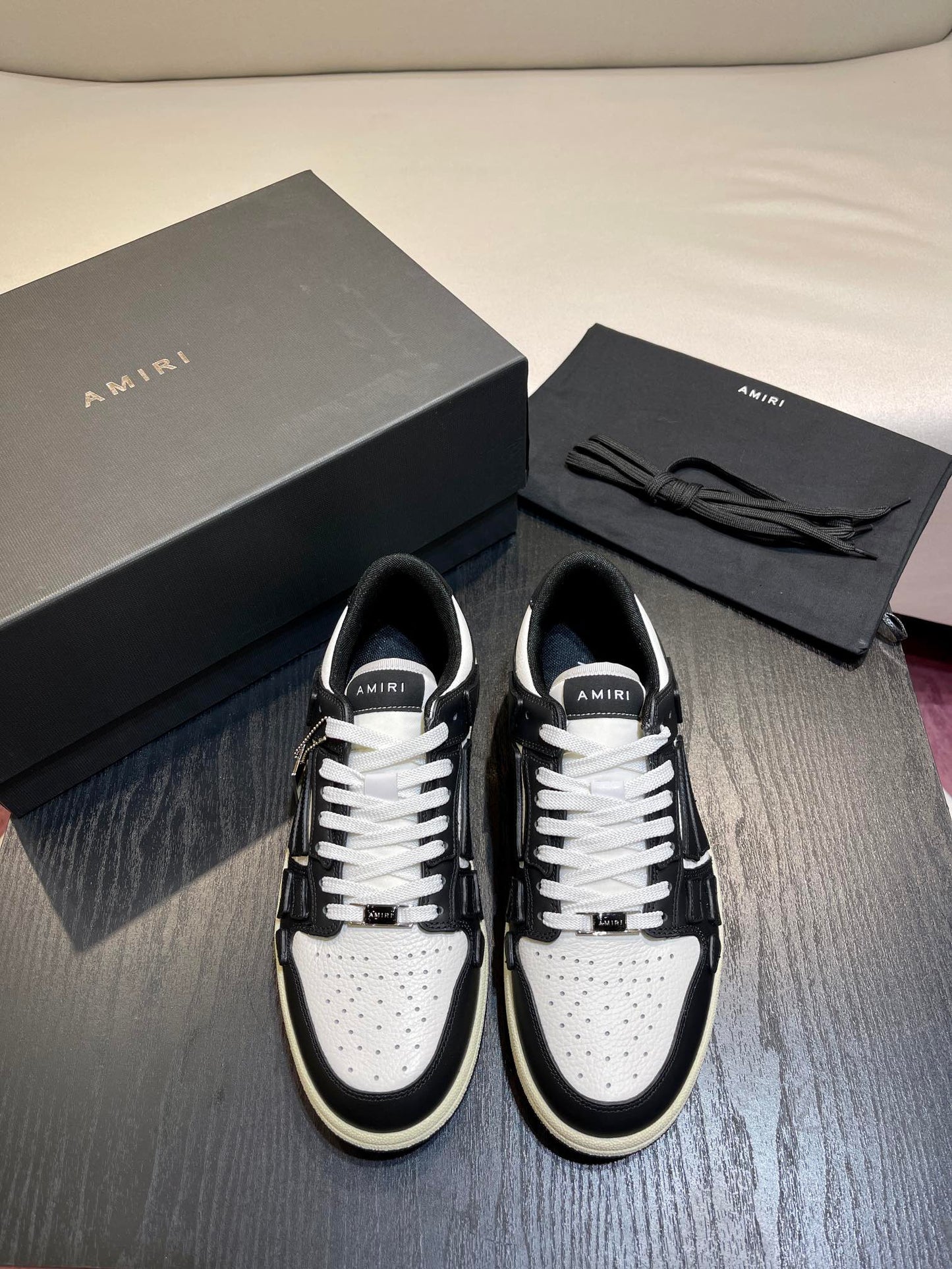 Amiri Leather Low-Top Fashion Sneakers - Casual Sports Shoes